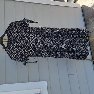 Black with white flowers maxi dress size 6